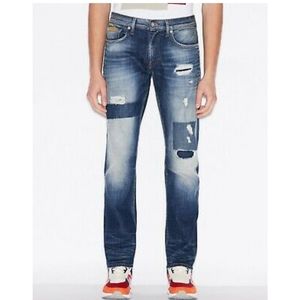 NWT Armani Exchange 31J Ripped 5 Pocket Slim Fit Jeans 28, 31